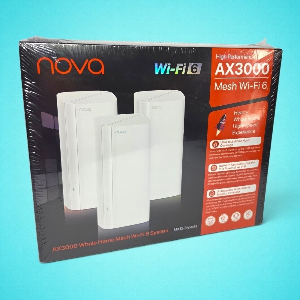 Tenda AX3000 Mesh WiFi 6 7000 sq.ft Coverage System - Pack of 3, White (MX12)